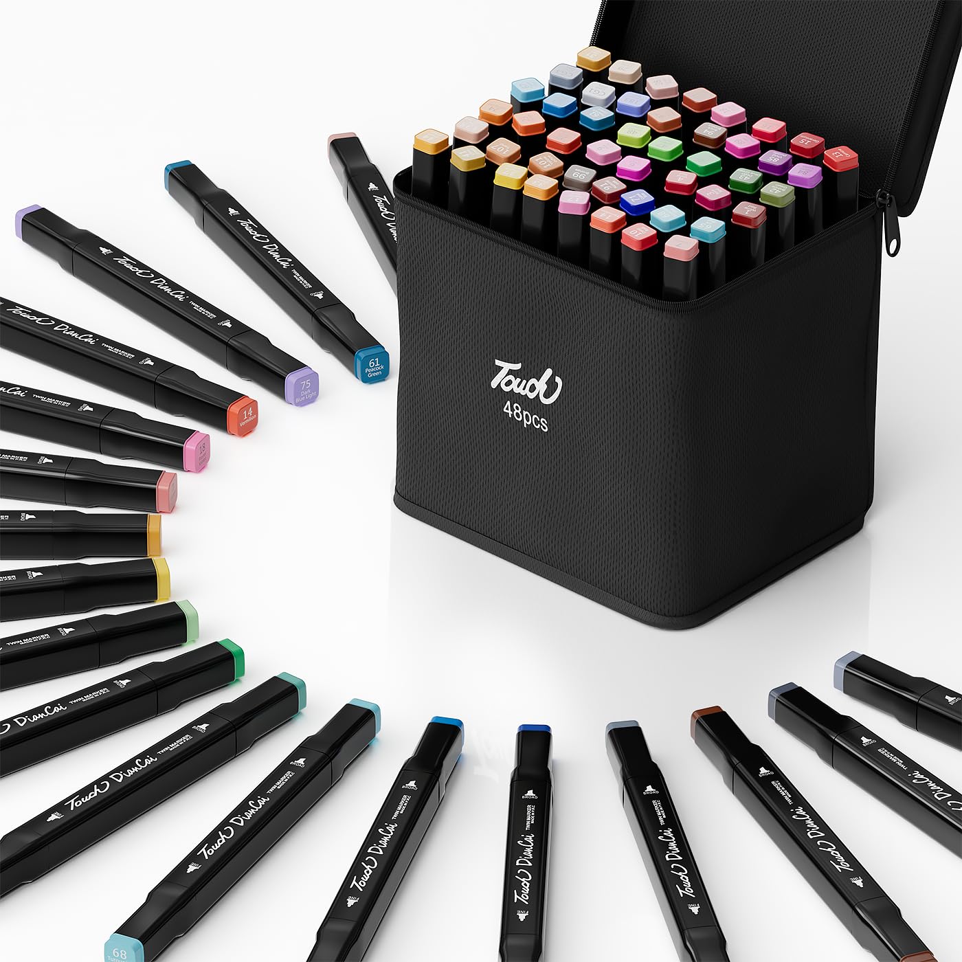 アルコールマーカー 168色 チゼル&;ファインデュアルチップマーカーセット 大人用 子供用 油性マーカー..