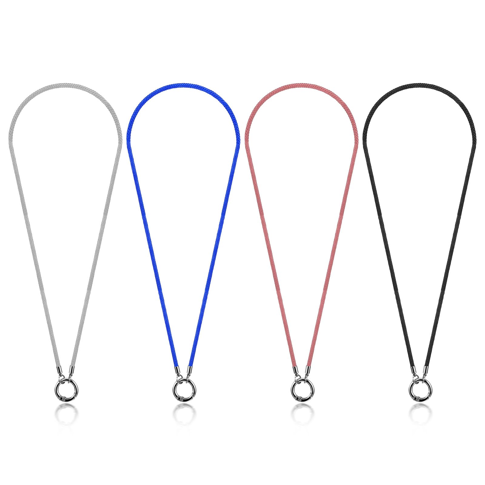 眼鏡ホルダー 首周り4個 眼鏡ストラップ 眼鏡ホルダー ネックレスリング 眼鏡チェーン ステンレススチール 眼鏡ループリング 老眼鏡ホルダー サングラスネックレス レディース メンズ, マルチカラー,