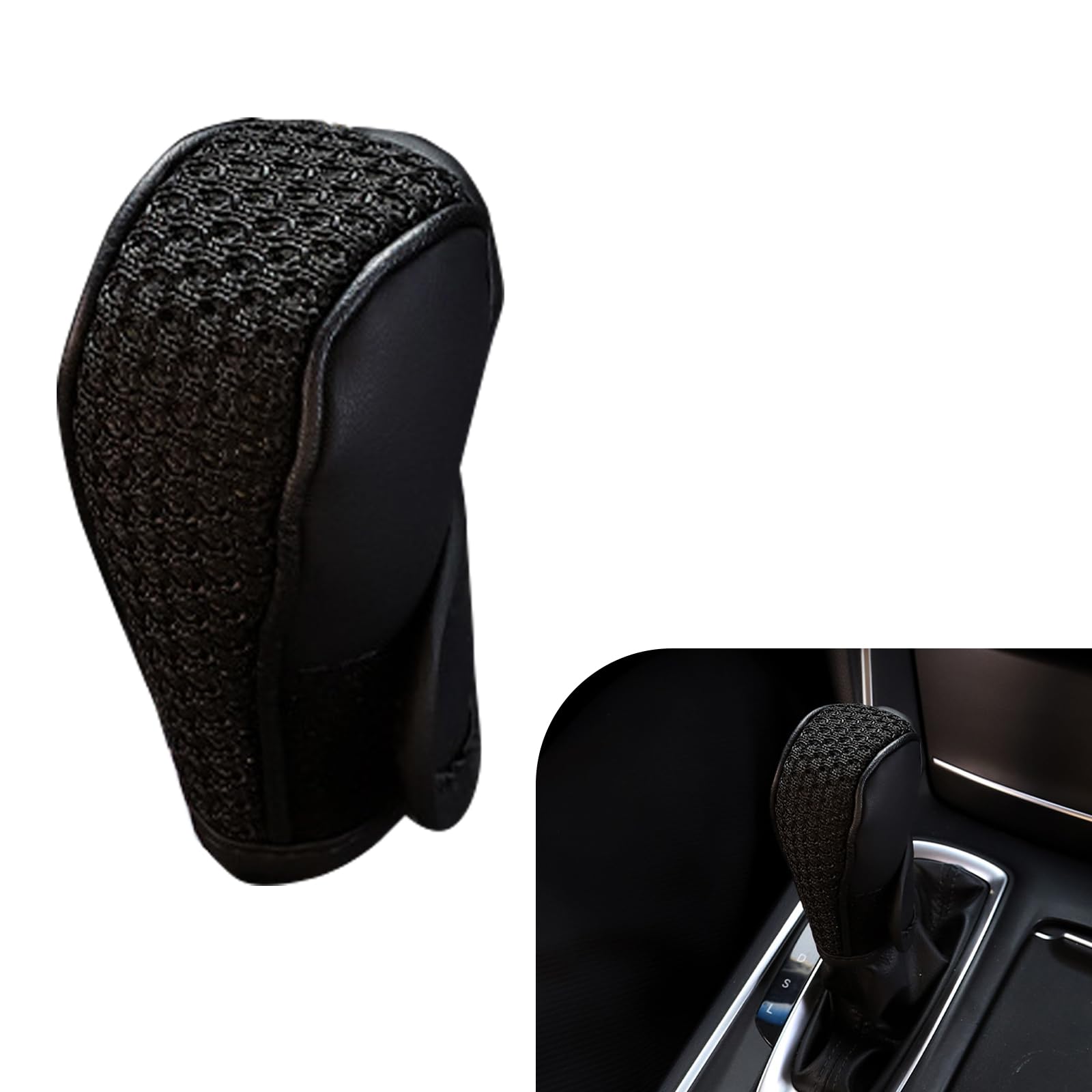 車用ギアシフトカバー、レザーギアシフトノブカバー、滑り止め防水シフターノブプロテクター、、トラッ..