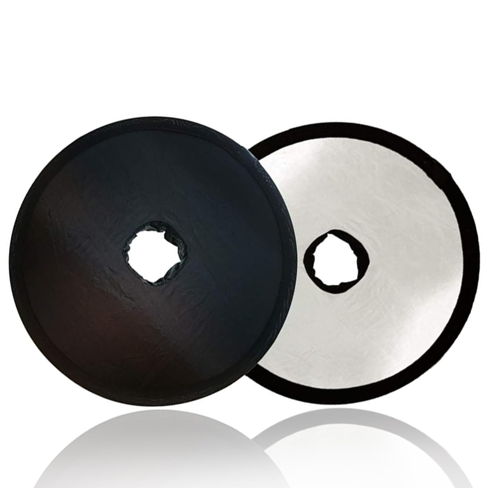 30cm レフ板 折りたたみ 穴あき 夜景レフ 小型タイプ 銀面 黒面 両面タイプ 映り込み防止 料理 撮影 飛..