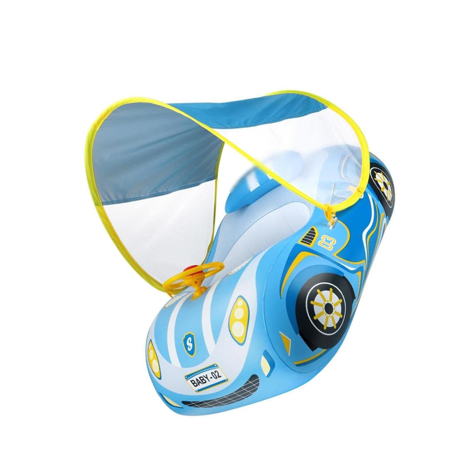 子供用浮き輪 車の形 座付き 屋根付き 足入れ水泳圏 水泳リング ベビー浮き輪 水泳練習 スイミング浮具 水遊び 水泳 海 プール 夏休み お風呂 海水浴 ビーチ 夏グッズ 暑さ対策 1-5歳(3)