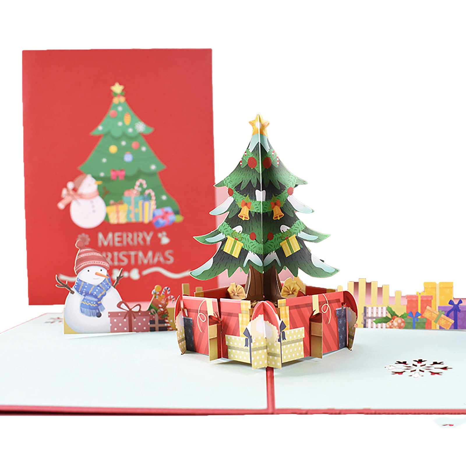 グリーティングカード クリスマスツリー 3 おしゃれ 立体 メッセージカード お祝いカード 感謝状 母の日/父の日/バレンタイン/お誕生日/ギフトカード/お礼状...