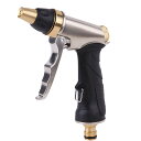 高圧ウォーターガン 散水ノズル 金属製 水ロック機能 快適グリップ 4段階調節式 洗車 園芸 床洗浄 ペットシャワー 家庭用 頑丈 強力 多用途 夏の洗車に