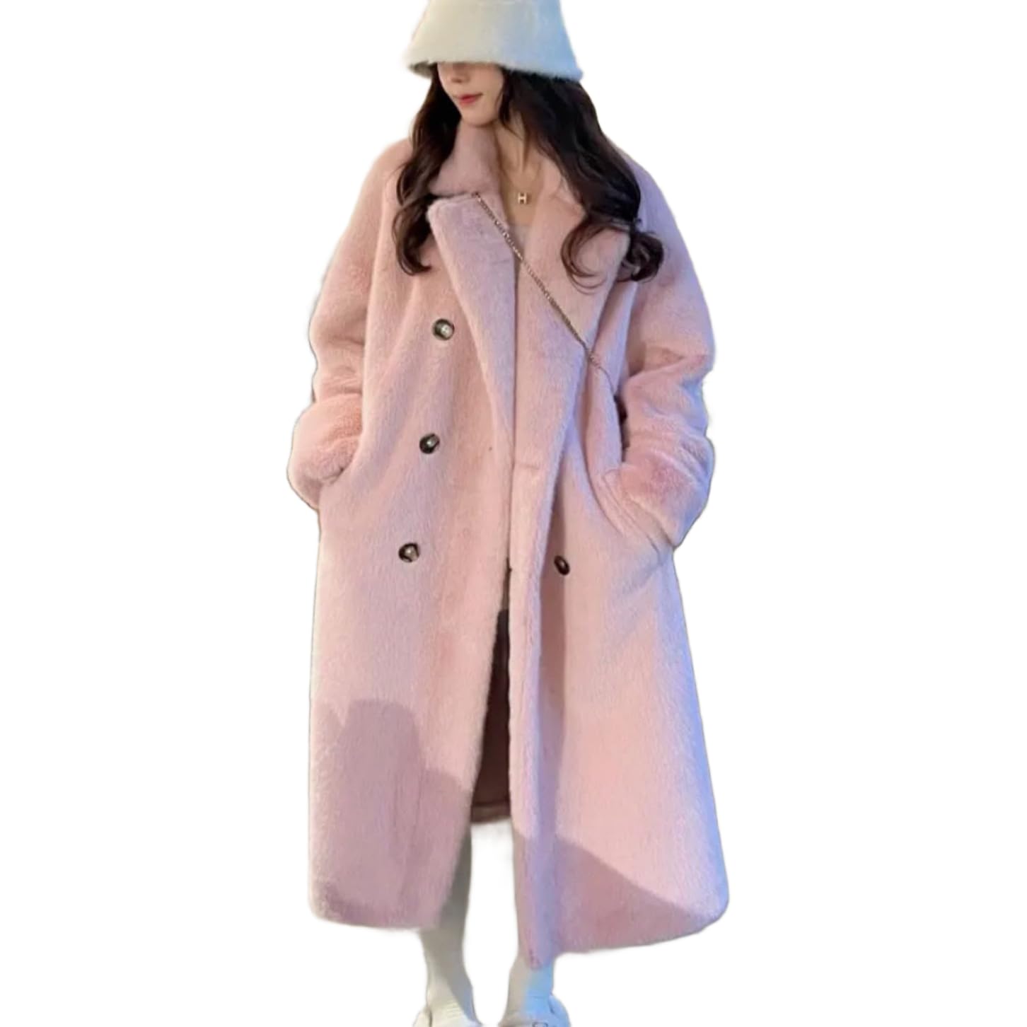 楽天H＆B JAPANレディース ファーコート ロングコート あったかアウター 長袖ソリッドカラーコート ファッション厚手コート 通勤コート 冬のアウトドア暖かいジャケット レディース冬ファー あったかふわふわ 秋冬ジャケット