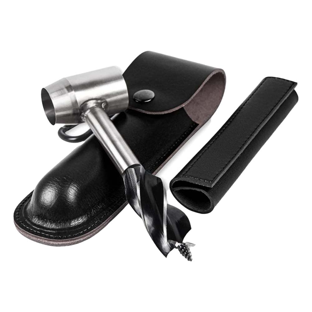 ハンドドリル ドリルビット 手動オーガー 穴あけドリル ステンレス鋼 木材用ドリル ハンドオーガー 電源不要 騒音なし 苗穴掘りツール 小型 DIY工具 サバイバル用具 ブッシュクラフト用 キャンプ用 (ブラック)