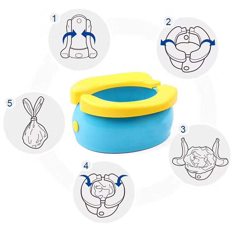 簡易トイレ おまる 折りたたみ ポータブルトイレ 補助便座 子供 おまる 旅行 外出 組み立て簡単 水洗い..