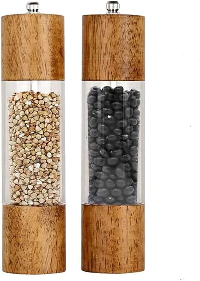 ペッパーミル スパイスミル 胡椒 ブラックペッパー スパイスボトル 高級天然木 お手入れブラシ 調味料 ..