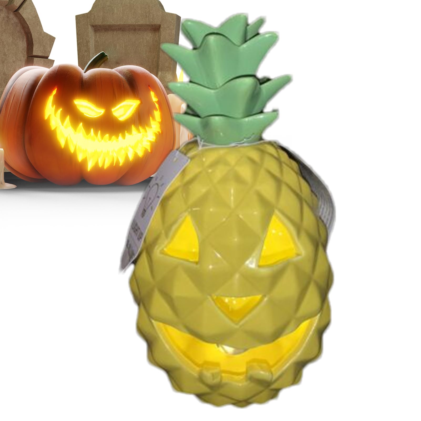ハロウィン パンプキン パイナップル ランプ装飾、ハロウィン パイナップル パンプキン ランタン装飾 -..