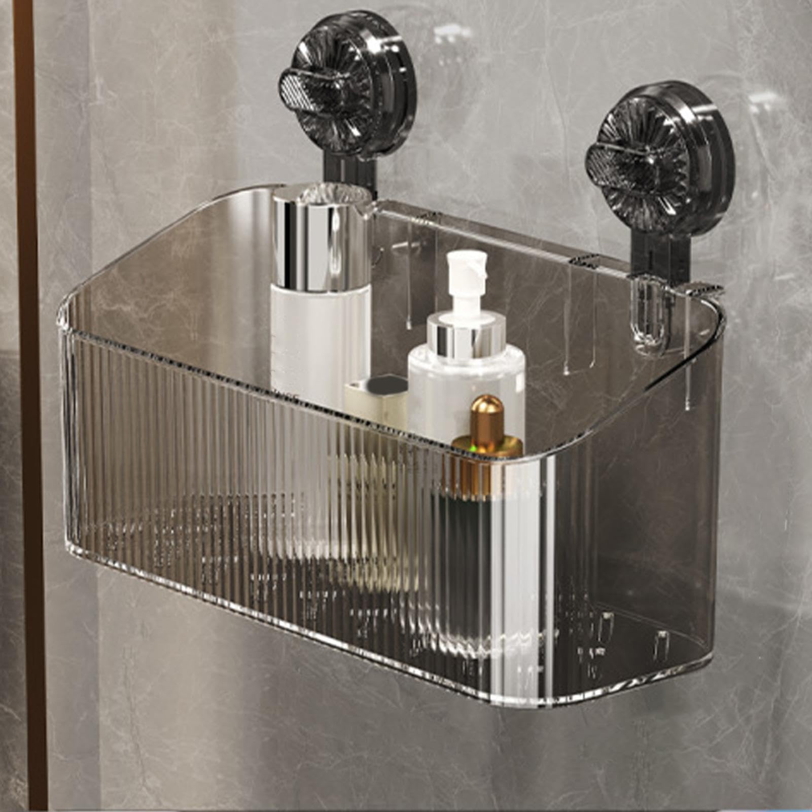 H＆B JAPANの吸盤シャワーシェルフ、シャワー吸盤シェルフ | シャワーオーガナイザー吸盤シャワーオーガナイザーラック - シャワーシェルフオーガナイザーラック、バスルームシェルフキッチン用バスケット、シャワー収納棚｜アングル3