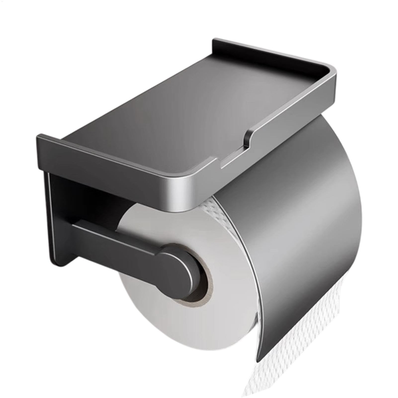 棚付きトイレット ペーパー ホルダー、金属製トイレット ティッシュ ホルダー - トイレット ペーパー ..