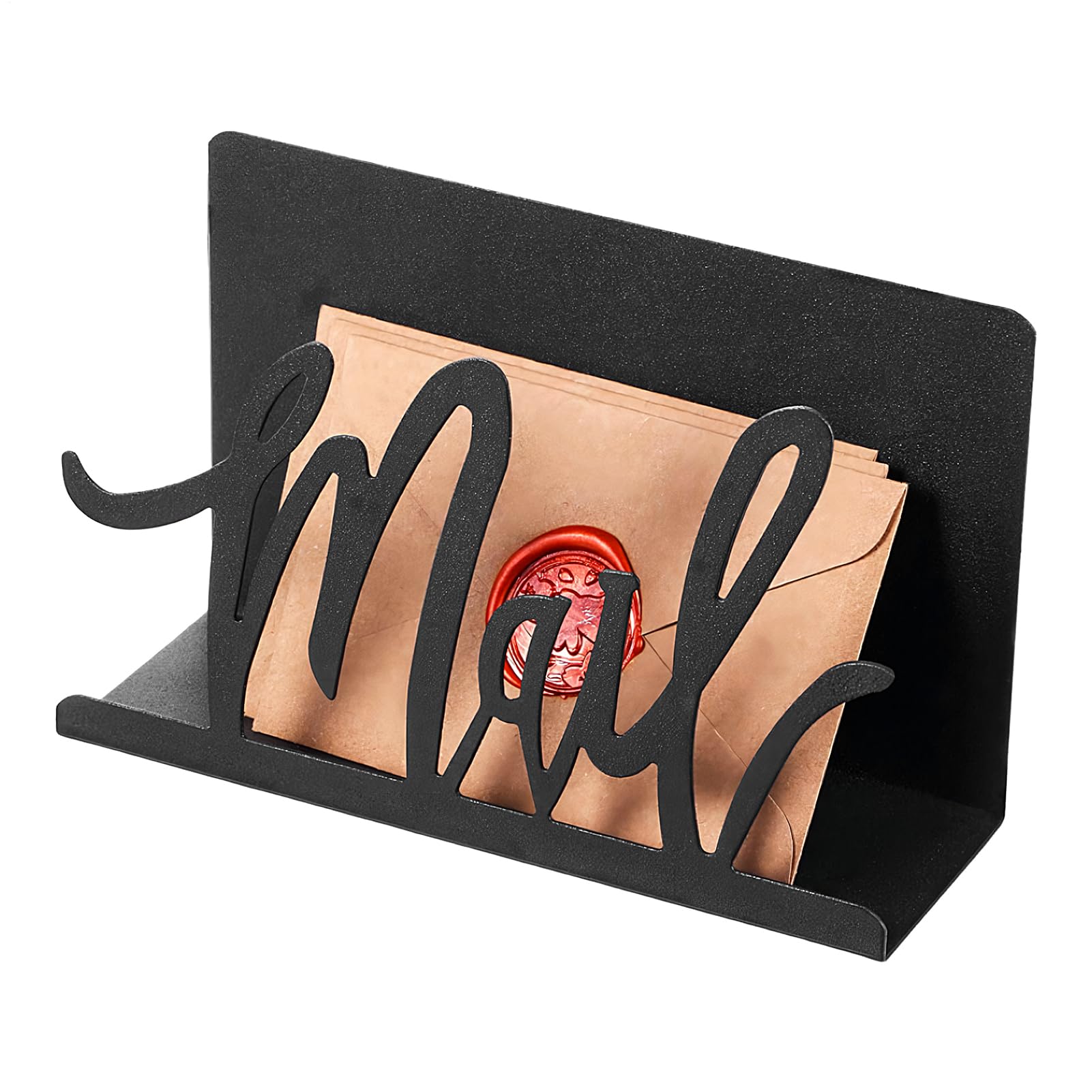 レターオーガナイザー、レターストレージ - 黒い卓上メールの切り抜きオーガナイザー - ドキュメントス..