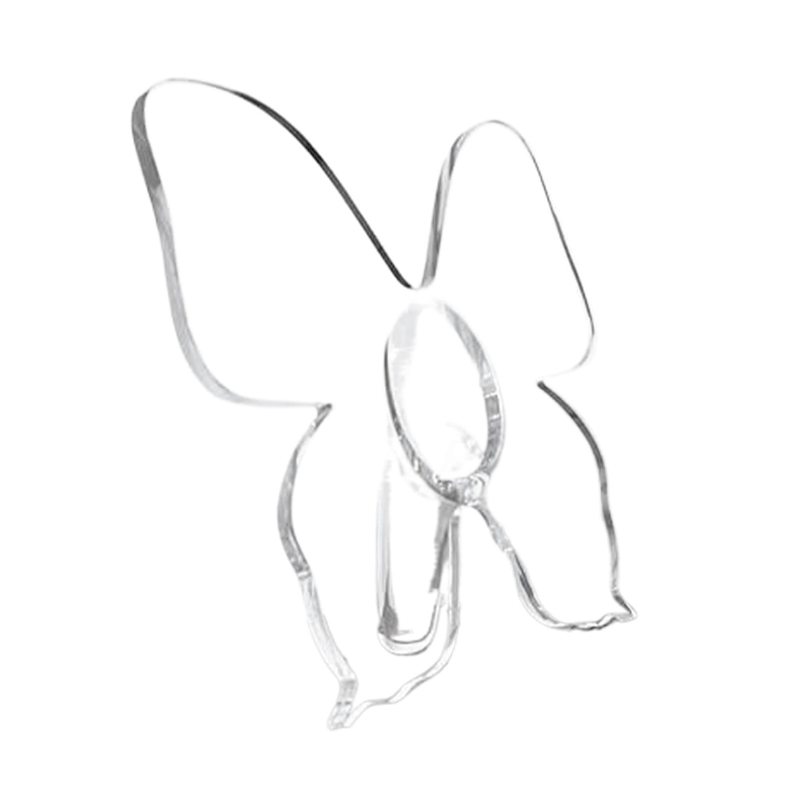 透明な蝶の花瓶 - カートゥーンバタフライ装飾花瓶 | フラワーバタフライセンターピース花瓶、アクリル..