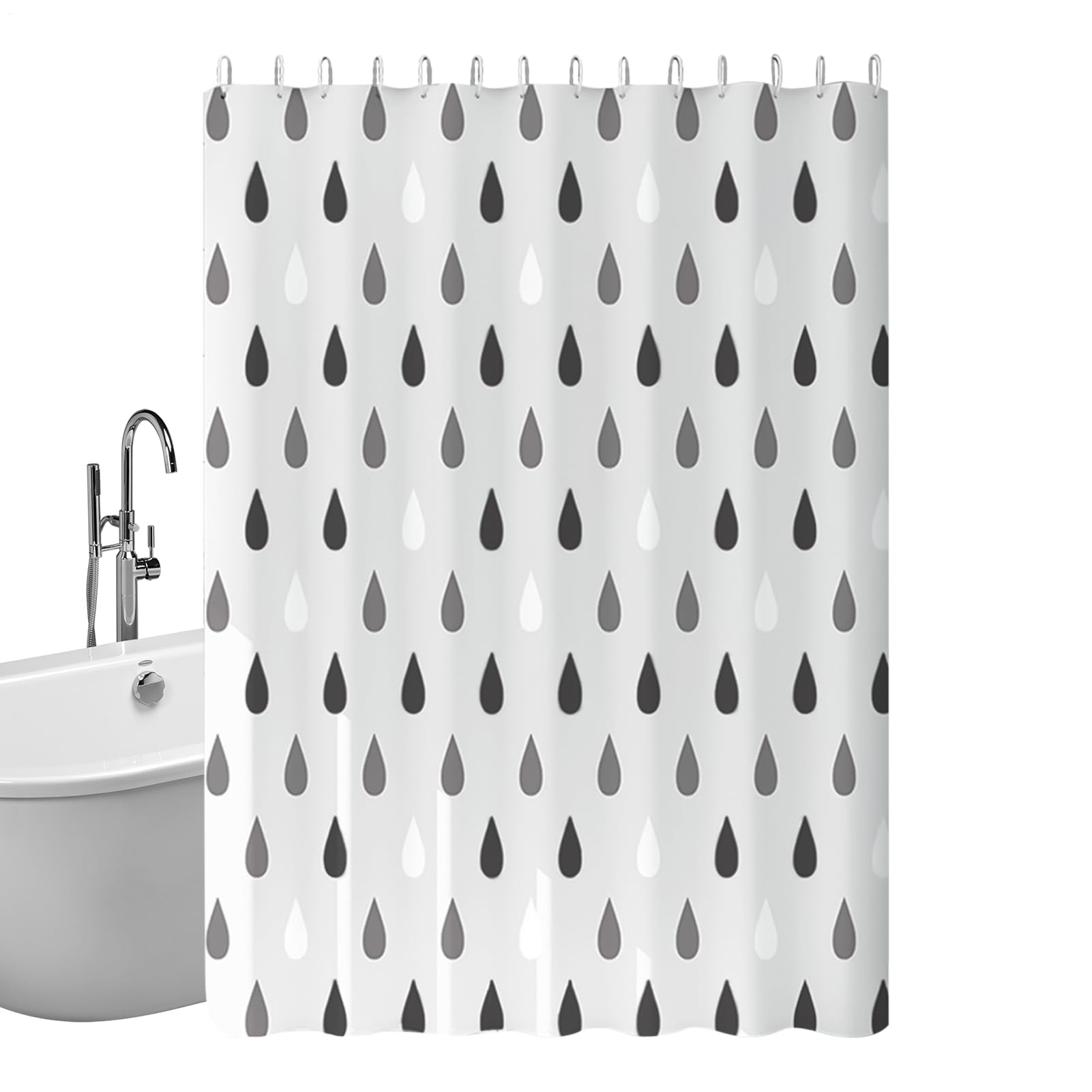 シャワーライナー - 防水 シャワーカーテン ライナー - テクスチャー加工 柔らかい 洗濯可能 布製 アク..