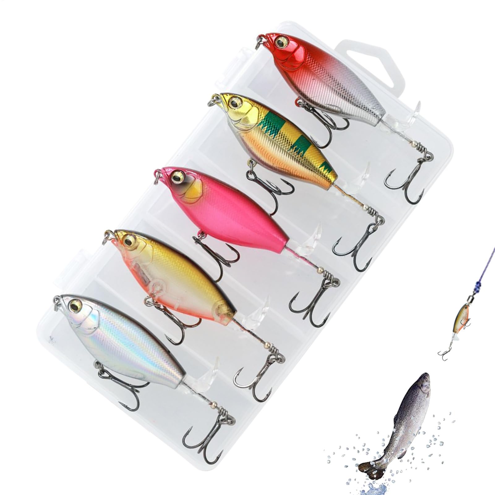 ハードルアー,人工フィッシングルアー - コンパクトスイムベイト 5個セット 渓流 河川 海用 疑似餌