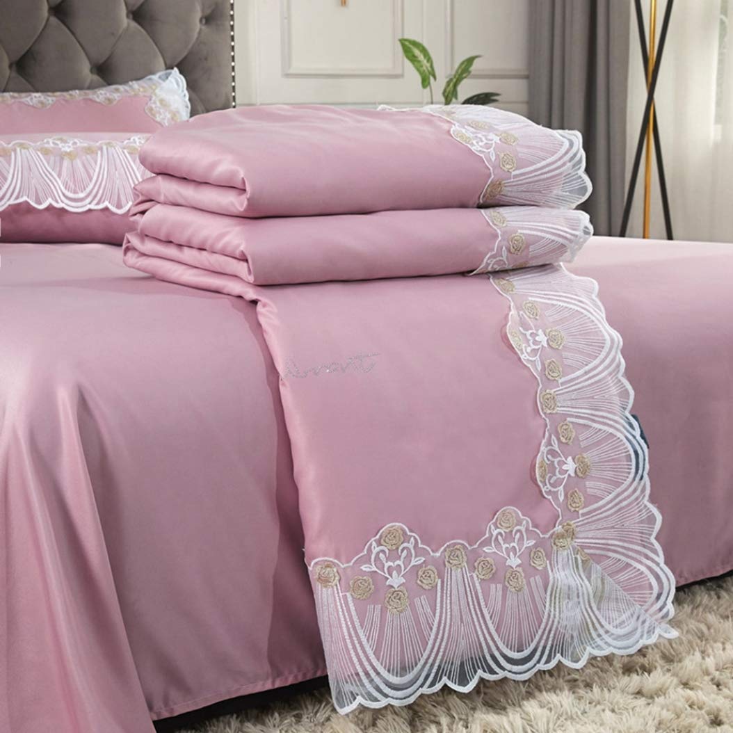 レース付き 180*220cm 肌掛け布団 キルティング ひんやり シングル 掛け布団 夏用 洗える布団 接触冷感 肌ふとん 柔らかな肌触り カバー不要 春夏 グレー 床暖房対応 4点セット キルトケット フラットシーツ付き 3点セット フリル