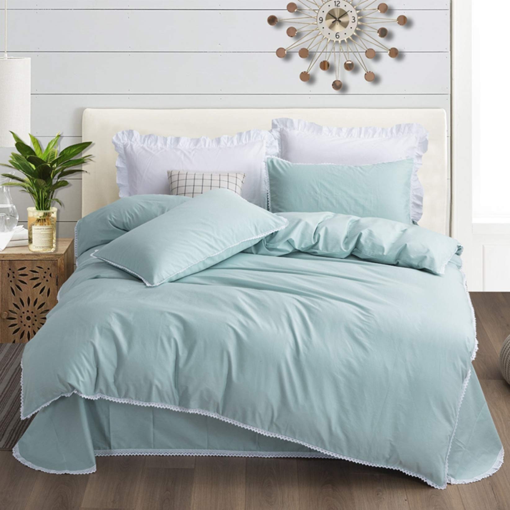 レースフリル 姫系 布団カバー シーツ かわいい シンプル ファスナー付き 寝具カバーセット 掛け布団カ..