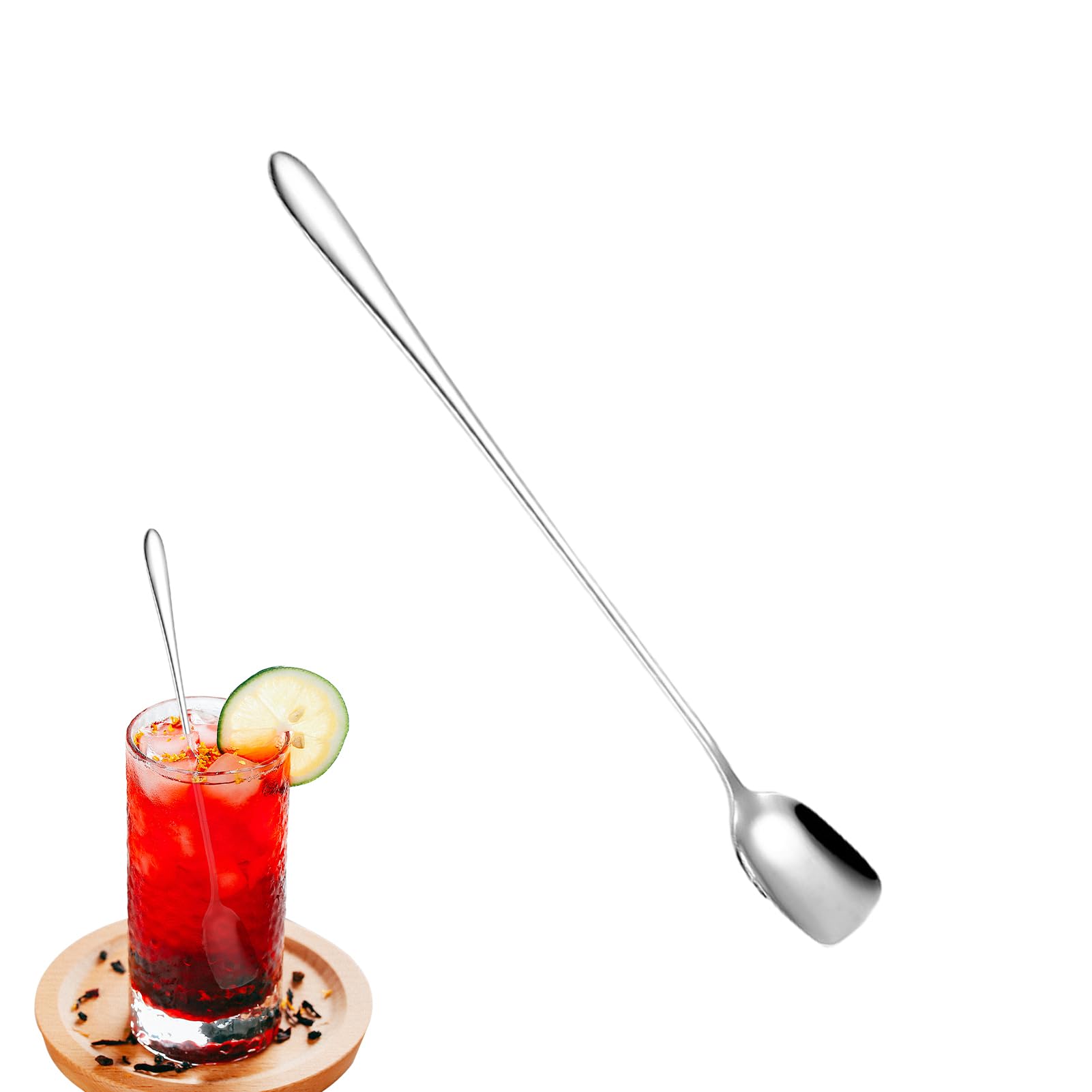 コーヒースタードスプーン,スクエアヘッドスプーン,ステンレス鋼cedティースプーンスターラー紅茶、カ..