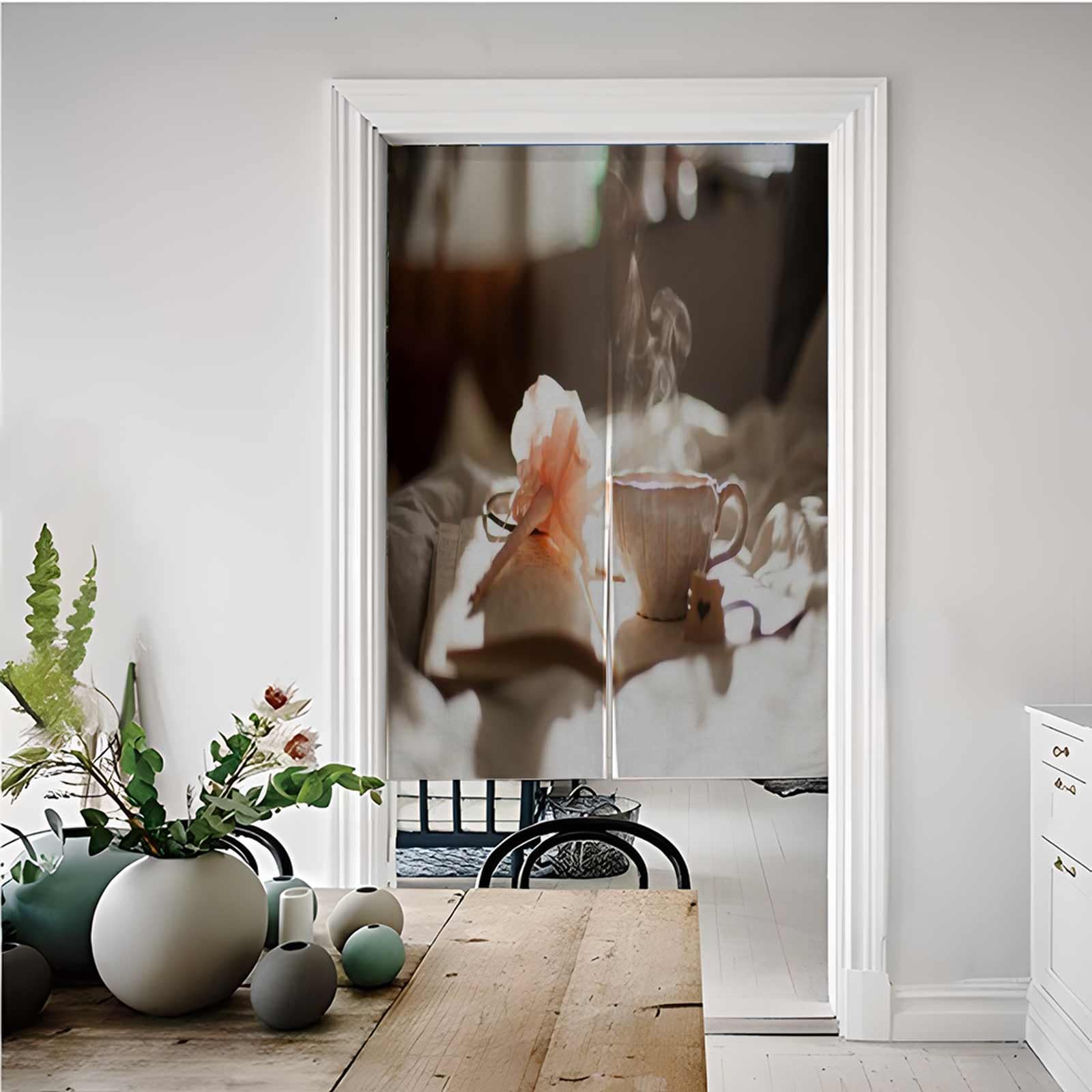 な のれん 目隠し 和風 暖簾 縞模様 無地 ロング 遮光 のれん 玄関 キッチン リビング 飲食店 出入り口..