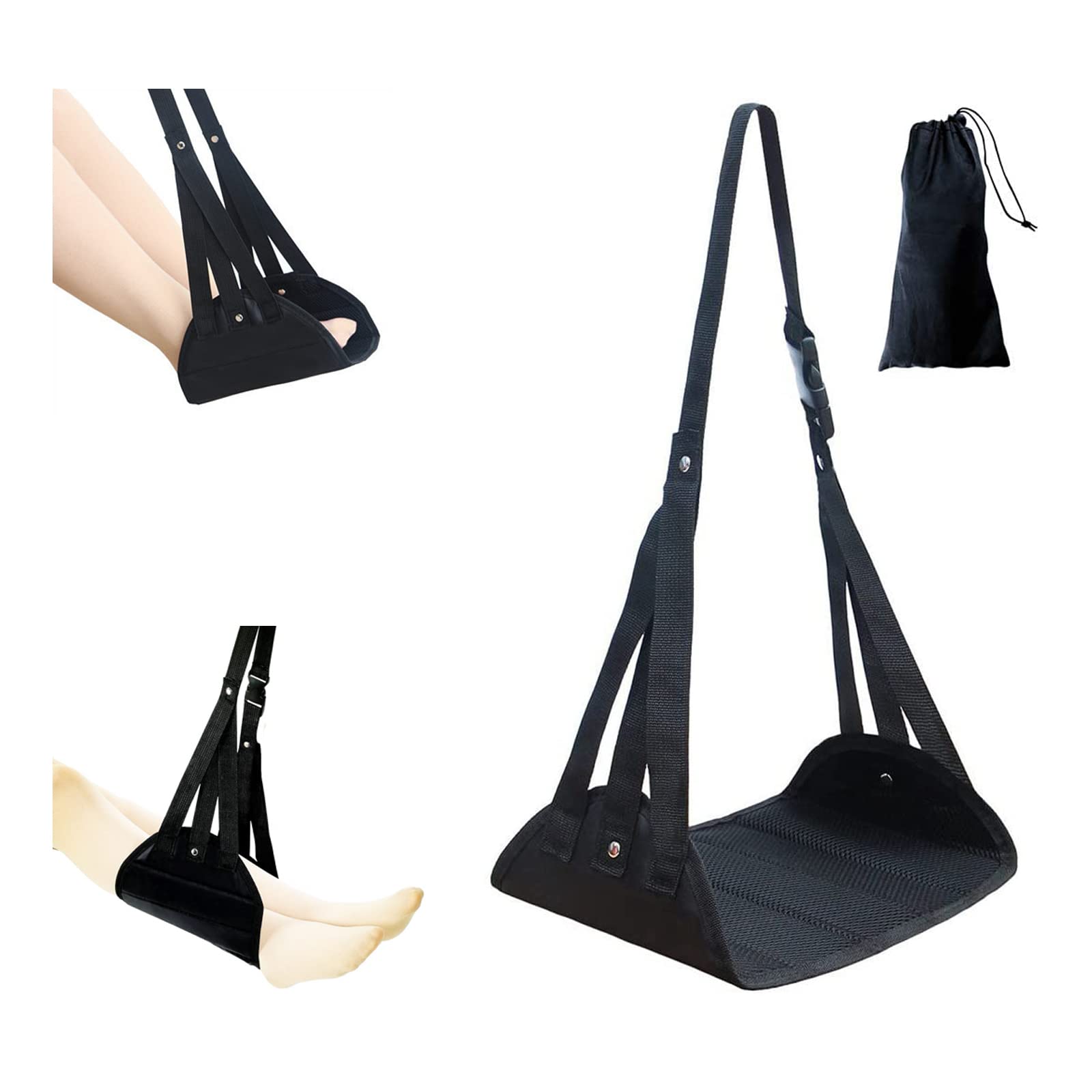 フットレスト 足置き 足らくらく ハンモック フットサポート 長距離移動時に リラックス トラベル オフィス 車用 飛行機 機内リラックスグース 車用 新幹線 夜行バス デスク チェーア 収納パック付き 折りたたみ式