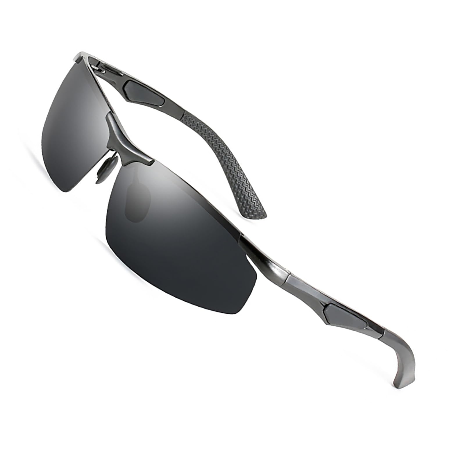 [小さな店] 偏光スポーツサングラス サングラス メンズ 変色調光偏光グラス 昼夜兼用 超軽量メタル す..