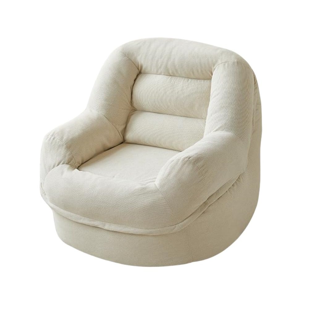 楽天H＆B JAPANカウチ 1人掛け 一人用ソファー リクライニング 座椅子 ベッド コンパクト ハイバック 寝れるビーズクッション 人をダメにする 疲労回復に リビングルーム、寝室、ゲームルーム、寮など （ホワイト） [並行輸入品]