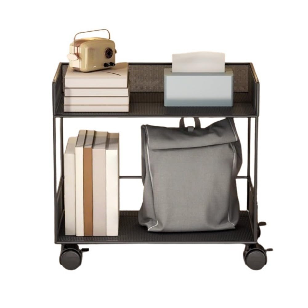 ラック キャスター付き 2段 本棚 書架 ブックシェルフ ランドセルラック デスクサイド 本立て 机下書包..