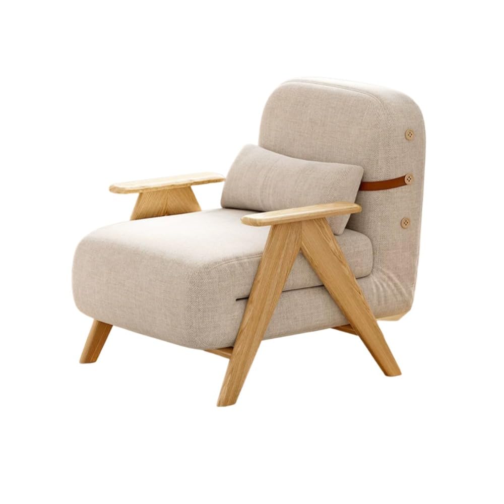 楽天H＆B JAPANソファベッド 折りたたみ コンバーチブルスリーパーチェア ベッドソファー 簡単収納 おしゃれ 3イン1スリーパーチェアベッド 5段階角度調節可能な背もたれ付き 一人暮らし 来客用 （リネンウッドスタイル） [並行輸入品]