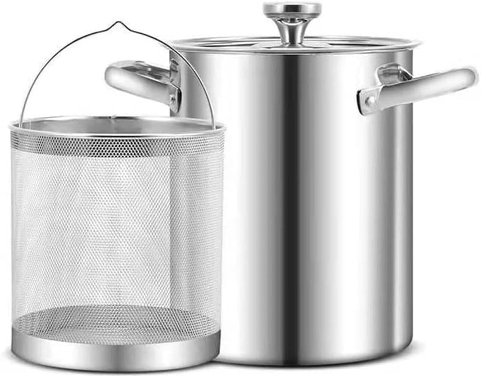 パスタ鍋 揚げ鍋 パスタポット 湯切りパスタポット3層熱伝導・保温性の良い深型4.5 対応 寸胴鍋 304ス..