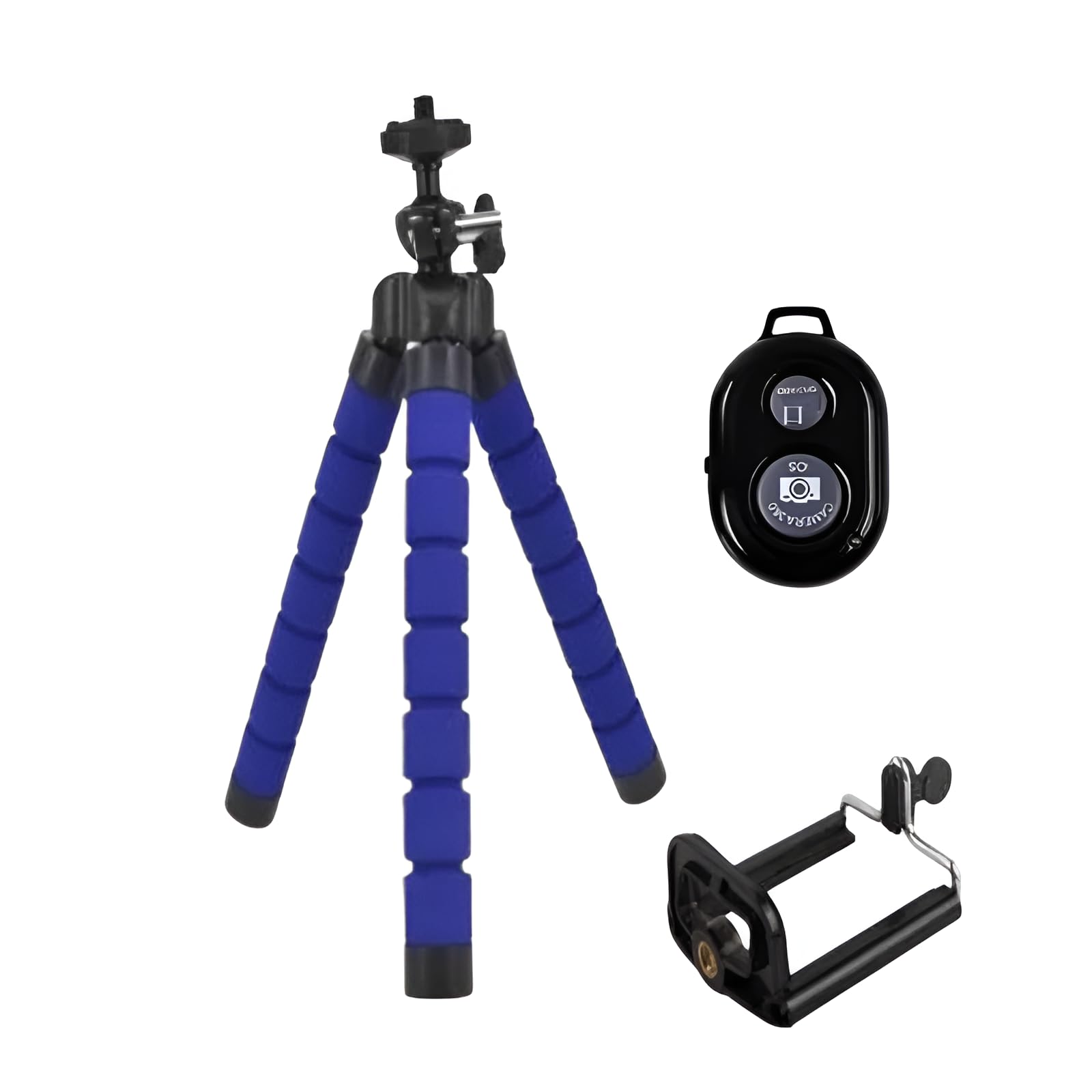 【ポータブル スマホスタンド】オクトパス三脚 調節可能 360度回転 柔軟な脚で角度自由調整 旅行 お出..