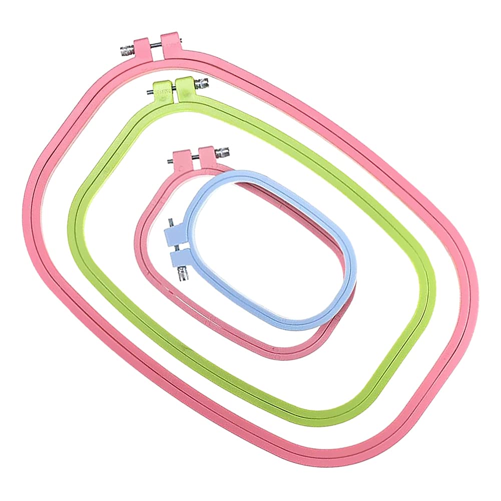 4 刺繍枠 スタンド 四角形 可愛い 刺しゅう道具 刺繍フープ プラスチック 装飾 ギフト 工芸品 アクセサ..