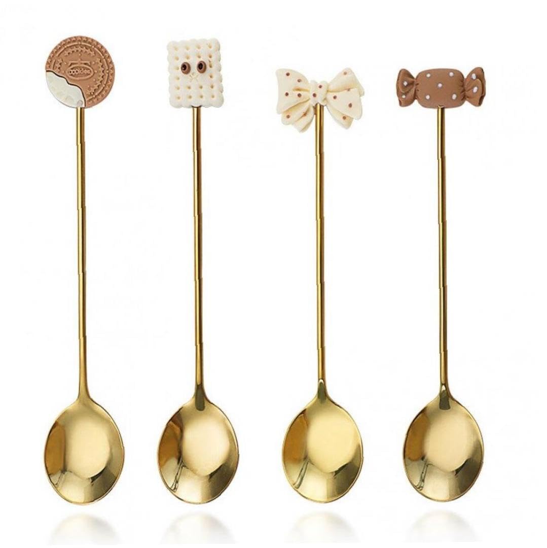 ティースプーン デザートスプーン コーヒースプーン ステンレス鋼 漫画 アイスクリーム スクープ キッ..