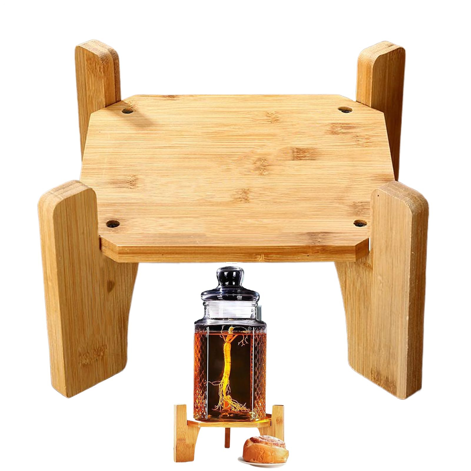 ウォーターディスペンサー用スタンド - 木製ドリンクディスペンサーベース | 直径7.35インチ ジュースジャグステーション サービングレストラン ホテル コーヒーバー パントリー パーティー コマーシャル