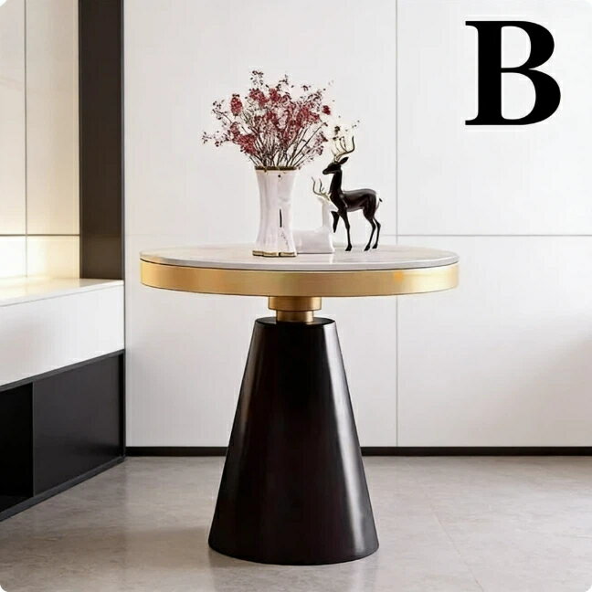 丸テーブル センターテーブル サイドテーブル 受付テーブル カフェテーブル 1段 大理石調天板 円形 ゴールドフレーム 木目調ベース ラウンジ 接客 待合室 商談 休憩スペース ロビー オフィス 家具 インテリア モダン スタイリッシュ お