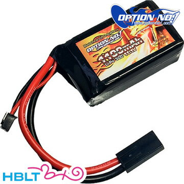 オプション No.1 リポバッテリー LiPo 1100mAh 11.1v PEQタイプ GB-0027M /OPTION Big Power マッチド リポ Li-Po サバゲー