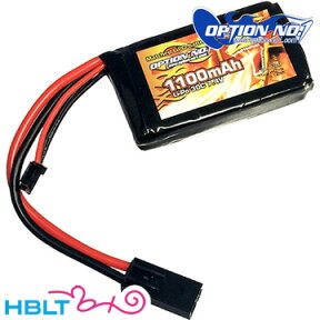 オプション No.1 リポバッテリー LiPo 1100mAh 7.4v PEQタイプ GB-0028M /OPTION Big Power マッチド リポ Li-Po サバゲー