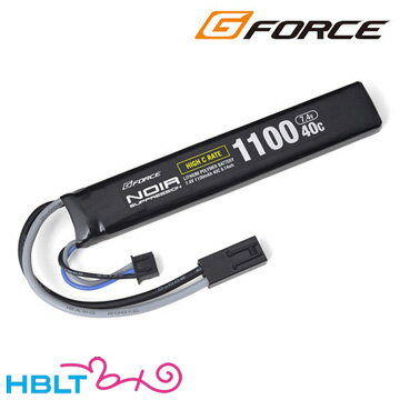 G-FORCE リポバッテリー Noir SUPPRESSION 7.4V 1100mAh 40C ストックイン 40C /ジーフォース ミニコネクタ GFG933 ノワール サプレッション LiPo Li-Po 充電式 電池 サバゲー 電動ガン