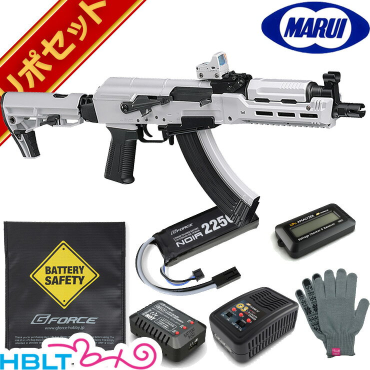 東京マルイ AK ホワイト ストーム 次世代電動ガン リポバッテリー & マイクロプロサイト フルセット /ソ連 ソビエト ロシア 共産圏 AK47系