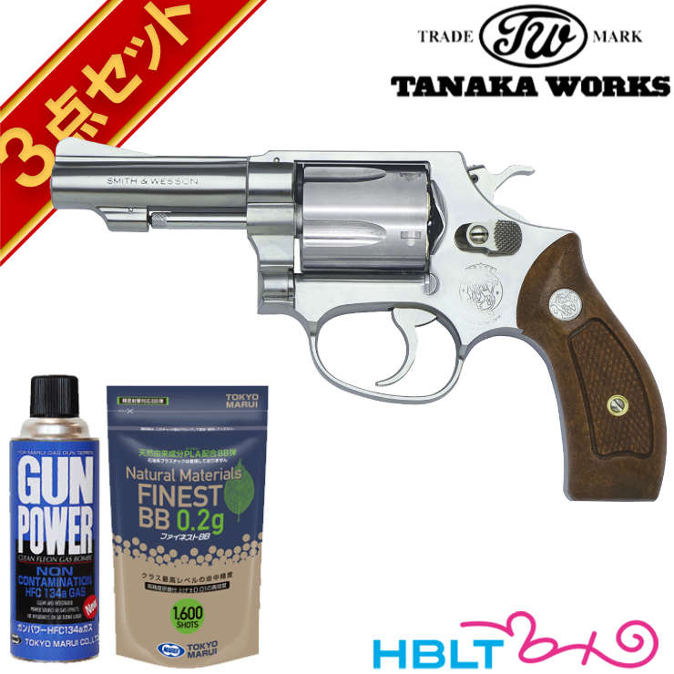 【12月10日入荷 予約商品】タナカワークス S&W M60 チーフスペシャル Ver.2.1 ステンレス フィニッシュ 3インチ ガスリボルバー フルセット