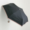 ムジ裾レトロマリンボーダーテープミニ（ブラック）　50cm（スーパーミニ）UVカット/遮熱/レディース/折りたたみ傘/コンパクト＆運びやすい/大きい傘/使いやすい/運びやすい雨傘