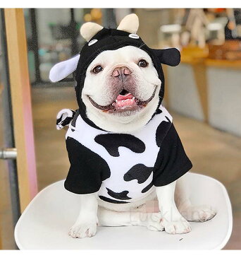 ペット服 犬の服 ドッグウェア 乳牛ドレスアップ 可愛い コスプレ衣装 ペット パーカー 小型犬 中型犬 衣装 変身 トレーナー 犬 服 コスチューム 仮装 帽子付き 秋服 冬服 防寒 洋服 可愛い 犬用品 ドッグパーカー プレゼント