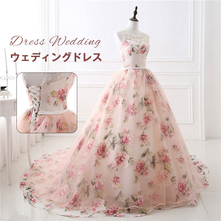 楽天市場】花柄プリント(ウェディングドレス|レディース 楽天市場】花柄プリント(ウェディングドレス|レディース