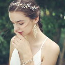 ウェディング ヘッドドレス 髪飾り ヘッドピース ヘアアクセサリー ウェディング小物 ヘッドパーツ ウエディングアクセサリー ヘッドコサージュ 3点セット 耳か...