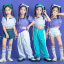 キッズダンス衣装 ヒップホップ セットアップ 女の子 へそ出し トップス パンツ セット ジャズダンス HIPHOP キッズダンス ステージ衣装 ダンスウェア 発表会 演出 ジュニア ガールズ 韓国子供服 jazz 110/120/130/140/150/160/170/180cm