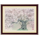 花鳥画 春飾り 夜桜爛漫 森山観月 F4サイズ 額装込 G4-BK061 日本画 アート額絵 高精細巧芸画（手彩入り）