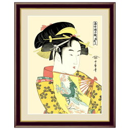 喜多川歌麿 浮世絵 道成寺 F6サイズ 額装込 G4-BU033 浮世絵 アート額絵 高精細巧芸画（手彩入り）