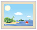 のどかな心の風景 南国の島 喜多一 インテリアアート額絵 F4サイズ 額装込 G4-CP006 F4 高精細巧芸画