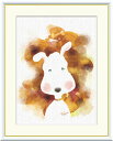 癒しの動物たち いぬ 木下つぐみ インテリアアート額絵 F4サイズ 額装込 J3-M001 高精細巧芸画