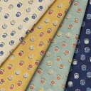 【在庫限りSALE】 Posey Retro Luck ボタニカル柄 綿麻シーチング生地 約108cm幅×10cm単位計り売り | コットン プリント 手芸 手作り ハンドメイド 花柄 コットンリネン【数量5個から承ります】【メール便3mまで】
