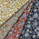 Posey Botanical Dance ボタニカル柄 綿麻シーチング生地 約108cm幅×10cm単位計り売り | コットン プリント 手芸 手作り ハンドメイド 花柄 コットンリネン【数量5個から承ります】【メール便3mまで】