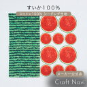 【在庫限り SALE】Customize me! スイカ100% 約110cm×100cmパネルカット パネル単位販売 | 布 コットン シーチング 生地 ホームデコ マット フルーツ柄 雑貨 かわいい インテリア はぎれ【メール便3個まで】